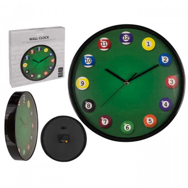 Billard Wanduhr rund Ø30cm